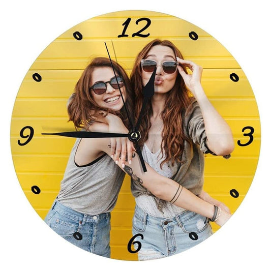 Personalized Round Clock with Photo Text