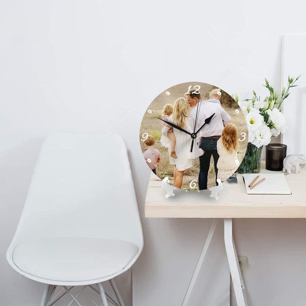Personalized Round Clock with Photo Text