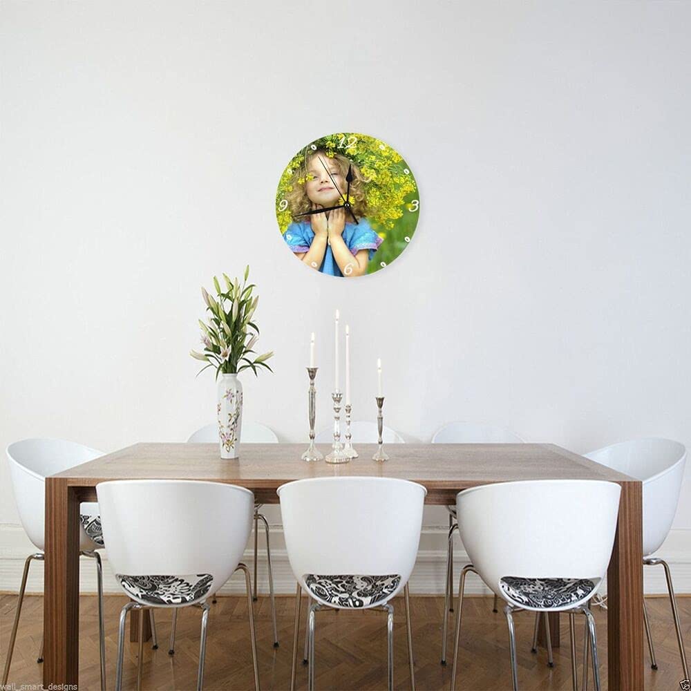 Personalized Round Clock with Photo Text