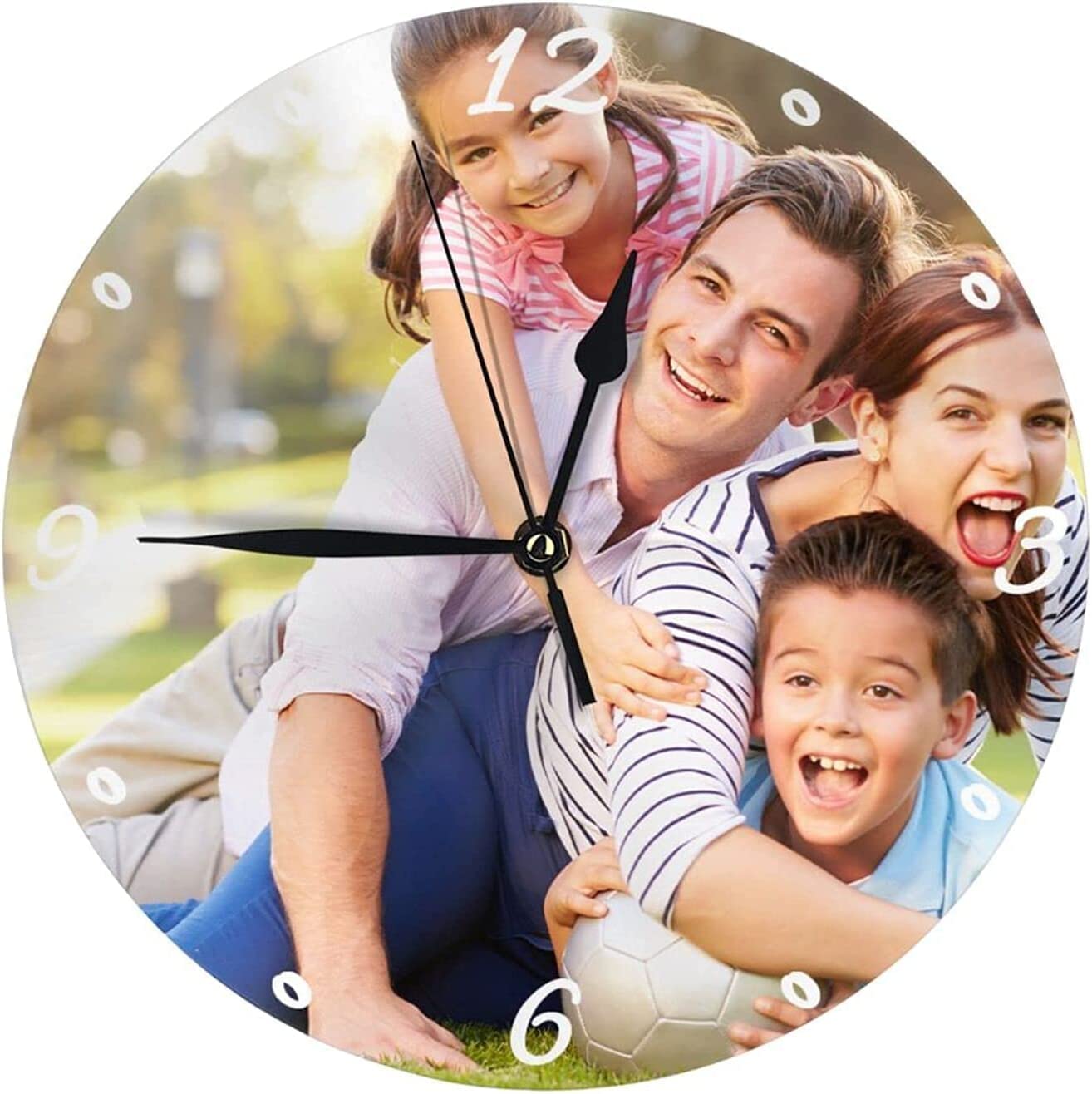Personalized Round Clock with Photo Text